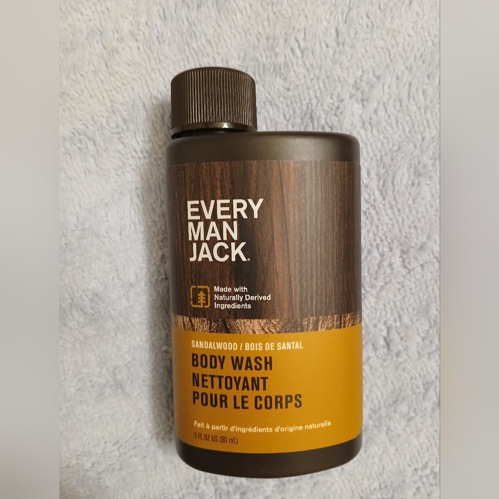 New Every Man Jack Sandalwood Body Wash Travel Size 3 fl oz